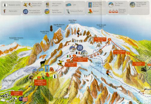 Seilbahnplan Mont Blanc